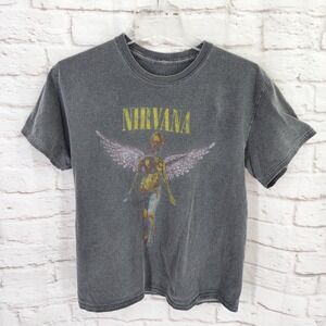 Nirvana T Shirt Top Small Small In Utero Angel Concert Faded Grunge Band Tee